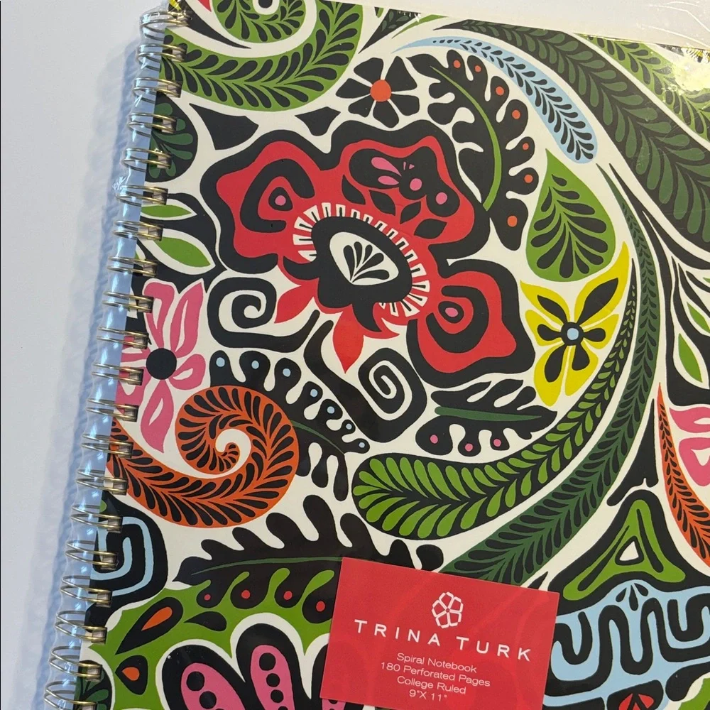 Trina Turk Hard Cover Spiral Bound Notebook and Notepad Bundle